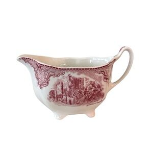 Johnson Bros Old Britain Castles Pink Transferware Creamer Pitcher Vintage